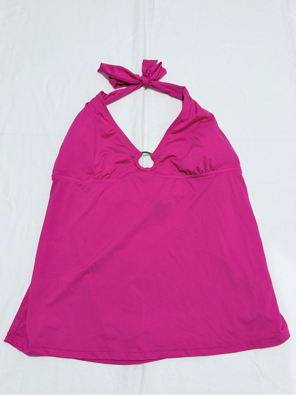 Bisou Bisou XXL Hot Pink Halter Tankini Swim Top O-Ring Y2K